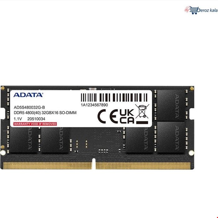 رم لپ تاپ 8 گیگابایت Adata مدل AD5S48008G-S DDR5 4800MHz