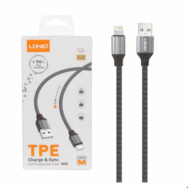 کابل تبدیل USB به لایتنینگ الدینیو مدل LS441 طول 1 متر