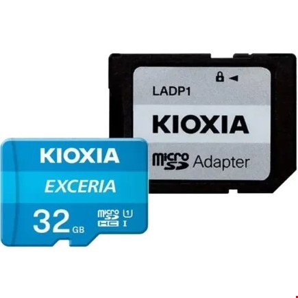 کارت حافظه‌ microSDHC کیوکسیا KIOXIA مدل EXCERIA کلاس 10 استاندارد UHS-I U1 سرعت 100MBps ظرفیت 32 گیگابایت به همراه آداپتور SD